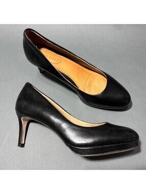 Corso Como 'Lara' Black Leather Platform Pumps Women's Size 7M